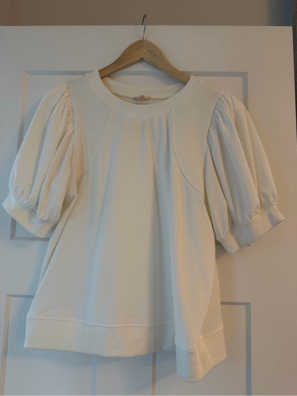 TodifL White Ribbed Collar Top - White